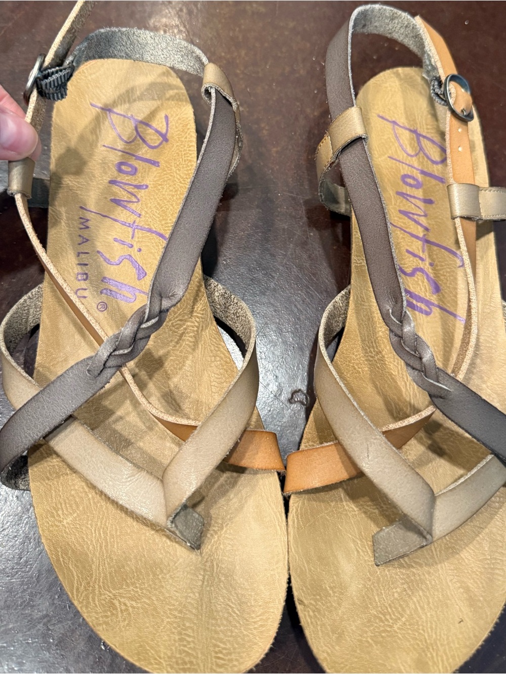 Blowfish Women's Multi-Strip Neutral Strappy Sandals - Taupe, Beige, Tan
